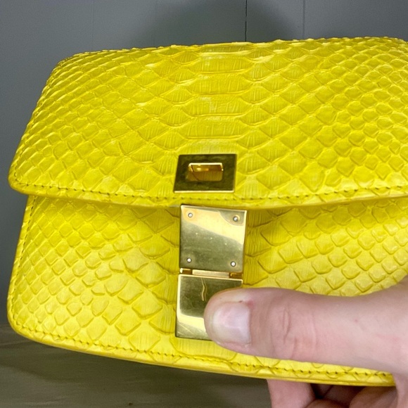 Celine Classic Box Bag Yellow Python Crossbody - Picture 7 of 16